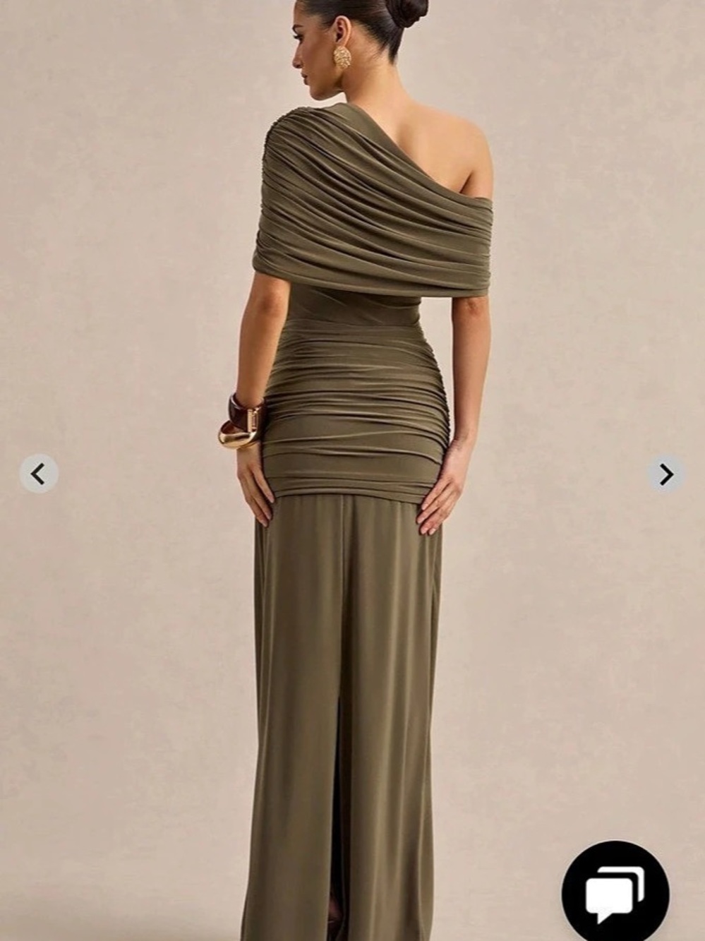 Club L London Afiya Olive Maxi Skirt - Picture 4 of 4